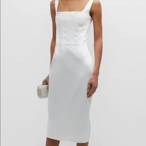 Pencil cut white dress